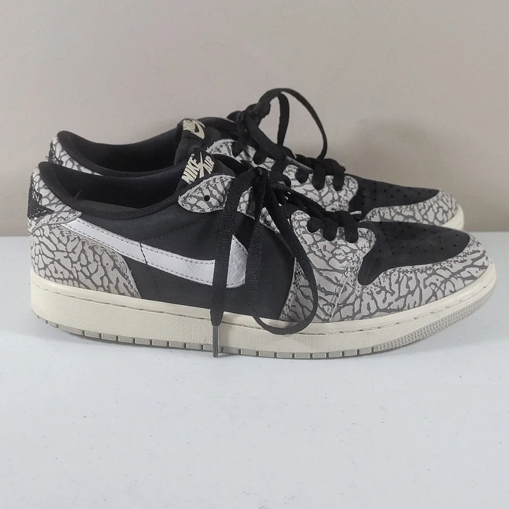 Air Jordan 1 Retro Low OG Black Cement Mens Size 9.5 - Picture 5 of 11